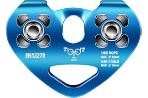 Dciustfhe Heart-Shape Climbing Double Pulley Steel Cable Rope 13mm Climbing Device High Speed Zipline Trolley 24KN