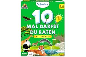 Skillmatics Kartenspiel - 10 Mal darfst du raten Tierreich, Geschenke für Kinder ab 6 Jahren, Groβer Spaβ für Reisen und Familienspiel Abende