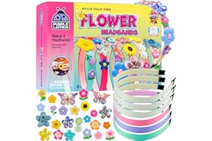PURPLE LADYBUG Blumen Haarreifen Mädchen - Geschenke Kinder - Haarschmuck Bastelset Kinder 6-12 Jahre - Geschenk für Mädchen - Basteln Mädchen 10 Jahre - Spielzeug, Geburtstagsgeschenk