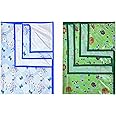 EcoSoft Plastic Sheet,PVC Sheet for Kids,Rubber Sheet for Babies,Bed Wetting Protector(90 x 135 cm) (Blue Bear & Green Hippo)