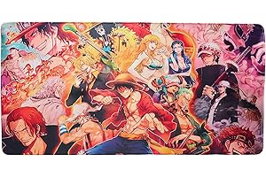 I3C Anime Tappetino per mouse One Piece Luffy Roronoa Zoro Nami Tappetino per Mouse Computer Portatile PC Base in Gomma Antiscivolo Cucito Tavola da Gioco Estensione Desktop