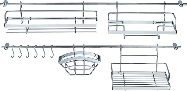 Portacoltello Da Parete Con Ganci - Organizzatore Cucina Salvaspazio Argento 50cm - Foto 4
