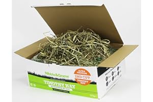 Nibble&Gnaw Timothy Hay 1.7Kg | Fresh, Green, Dust-Free, Long-Stem, Sun-Dried Feeding Hay | Rabbits, Guinea Pigs, Hamsters | Second Cut | 100% Natural Food