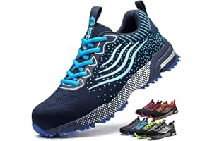 ISOOUS Sicherheitsschuhe Herren Damen Arbeitsschuhe Leicht Atmungsaktiv rutschfest Stahlkappe Schutzschuhe