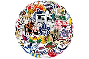 KOWASO Rondelle de hockey Autocollants 50 Pièces pour Bouteille d'eau Mignon Basketball Cadeaux Autocollants de Sport pour Enfants Ados Adultes