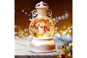 Qunkun Świąteczna Kula Śnieżna LED z Muzyką i Światłem, Dekoracja Bożonarodzeniowa Vintage, Prezent na Imprezę Bożonarodzeniową, Dekoracja Domu