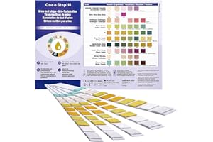 ONE STEP 15 One+Step Tiras reactivas de Orina para 10 Parámetros | Con Tabla de Colores para una Lectura precisa e higiénica | Cetonas, Glucosa, Bilirrubina, Sangre, pH, Proteínas, Nitrito, Leucocitos