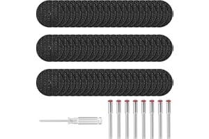 Flintronic 60 szt., 32 mm, mini tarcza diamentowa, tarcze tnące do Dremel, HSS z żywicy z 8 trzpieniami SC i 1 śrubokrętem do cięcia drewna, metalu, tworzywa sztucznego, kamienia