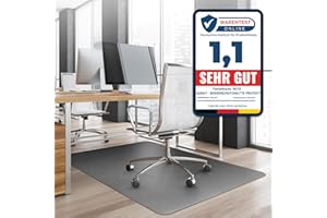 ‎OFFICEMARSHAL Office Marshal® Bodenschutzmatte in Trendfarben | 114 x 150 cm für Hartböden | ohne schädliche Weichmacher und PVC | Größe und viele Farben zur Auswahl (Grau)