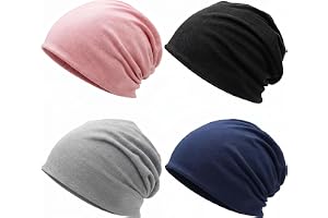 lbxtswpl Dammössa, 4 stycken chemo-huvudbonader dam, beanie dam chemo-mössa dam 26 × 24 cm lämplig för sömn och vardag