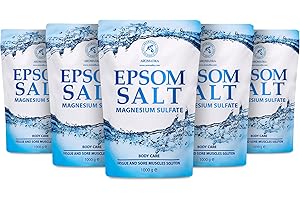 AROMATIKA TRUST THE POWER OF NATURE Epsom Bath Salt 5kg - 100% Pure & Natural Epsom Salt - Concentrated Magnesium Sulphate - Soothing & Relieves Sore Muscles - Body Care - Good Skin Care & Muscle Relaxant