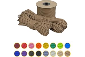 ‎EDCX EdcX 4 mm Polyester Paracord 550 25+ Farben (15, 30 und 50 m) – Typ III, 100% Nylonseil, 7 Litzen Seil, 4mm Nylonseil in vielen Farben | Solid Colors (Caramel, 30 m)