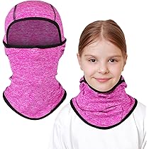 AYPOW Thermofleece bivakmuts voor kinderen, 4-10 jaar, multifunctioneel winddicht gezichtsmasker, skimasker, warme gebreide fleece muts, capuchon
