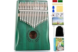 Everjoys Kalimba - Piano da pollice a 17 tasti, portatile, con custodia protettiva, libro di canzoni veloce per imparare, martello per accordare, kit tutto in uno, naturale