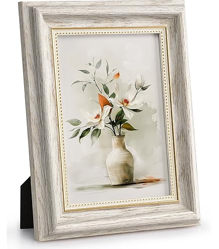 Levandeo Cornice Barocca Bianca 10x15 | Portafoto In Plastica Con Vetro, Stile Antico Shabby Chic, Da Appoggio O Appendere Per Foto Singola