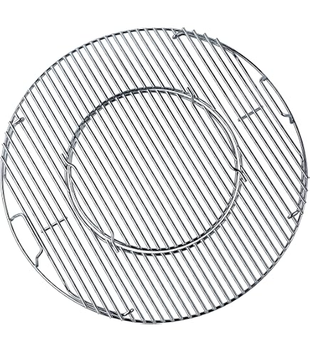Grille Ronde Barbecue Acier Inoxydable D27 Cm - Facile à Nettoyer, Réutilisable - Pour Camping, Charbon, Gaz