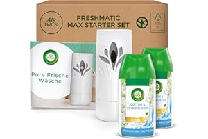 ‎AIR WICK Air Wick Freshmatic Max PURE – Starter Set mit 2 Nachfüllern – Automatisches Raumspray – Raumduft Frische Wäsche – 2 x 250 ml Nachfüller + Gerät