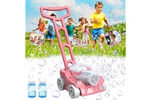 QDRAGON Machine à Bulles Jouet Tondeuse à Gazon pour Enfants Jeux Exterieur Enfant Soufflante à Bulles Bulles de Savon Bubble-Mower Idée Cadeau Garcon Fille Dès 3 Ans
