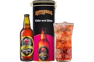 TOPLINE Kopparberg Cider Gift Set for Birthday Gifts - Genuine Swedish Mixed Fruit Cider 500ml with Branded Glass in Collectable Tin Gift. Christmas Gifts for Women, Stocking Fillers