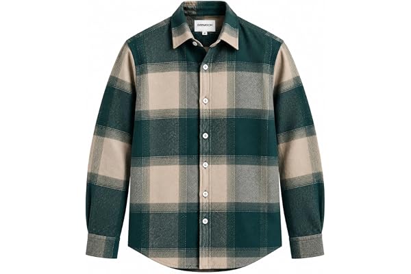 DEEMOON Men's Premium Cotton Blend Printed Checkered Shirt | Full Sleeve Plaid Casual Button-Down Shirt | Soft & Comfortable