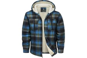 SwissWell Chemise pour Homme Épaissir Veste Flanelle Carreaux Doublure Peluche Loisirs Doublée Sweat à Capuche Homme Polaire Veste D'hiver Avec Poches