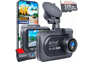 ROVE R2-4K Dual Dash Cam Front and Rear, STARVIS 2 Sensor, Free 128GB Card | 4K Upscaled Front + FHD Rear Recording, 5.8GHz WiFi, 20MB/s Download Speed, App, GPS, 3" IPS, 24Hr Parking Mode, Night Vision