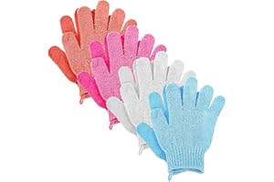 Gjinxi 8 Stück Peelinghandschuh Peeling Handschuhe, Exfoliating Gloves, Körperpeeling Peeling Körper Gesicht, Badeschwamm Natur, Duschschwamm Luffa Schwamm Waschlappen, Body Scrub Glove