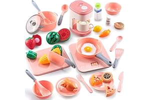KOPI KOPI CORGI KOPI CORGI Toy Kitchen,Kids Pretend Play Kitchen Accessories Set,Role Play Cutting Fruits Food Toy& Cookware Pot& Pans,Play Food Kitchen Sets for Kids,Great Gifts for Boys Girls 3 4 5 6 7 8Years Old