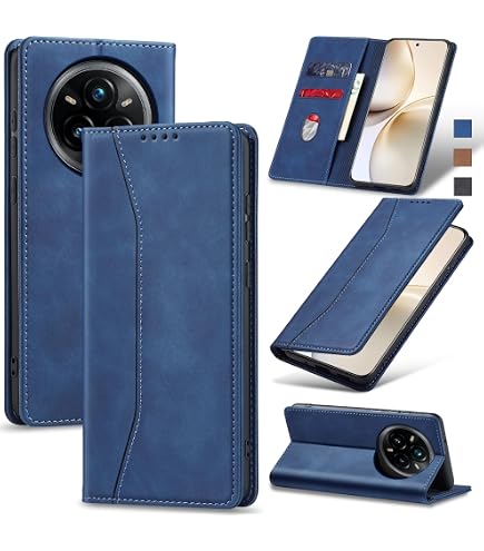 SEAHAI Cover Portafoglio Per Realme 14 Pro+ Plus 5G – Pelle PU Con Blocco RFID, Supporto, Slot Carte E Chiusura Magnetica, Blu - 2