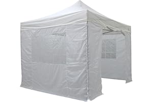 All Seasons Gazebos 3x3m Totalmente Impermeable Pop up Gazebo Incluye 4 Paredes Laterales - Blanco