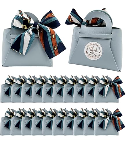 100 Pack Clear Favor Boxes With White Silk Ribbon, Cube Boxes For Candy - View #10