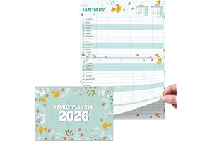 Giftinghouse Family Calendar 2026 UK – A3 Month to View Family Planner with 6 Columns for Parents & Children – 42 x 31 cm – Household & School Planning Jan–Dec 2026 – Made in the UK