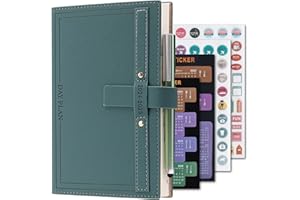 HOLDERZWU 2024-2025 Diary A5 Page a Day, Diary 2024-2025 Day Per Page from Jul 2024 to Jun 2025, Day View Planner Organizer,12 Months Agenda with Pen Set,Monthly Tabs,3 Bookmarks,Inner Pocket,Stickers (Green)