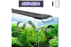 Lominie 15W-57W Aquarium Lights,8-46in Fish Tank LED Light Bar,Full Spectrum Aquarium Plant Light with Timer for Refugium Algae Fish Tank, IP67 Waterproof (G15,Freshwater/29-45CM)