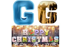 YANMUCY Stampi in silicone 3D alfabeto grande a forma di lettera epossidica per resina tampi fai da te in resina per lettere di cioccolato per compleanno matrimonio festa di Natale decorazioni artigianali