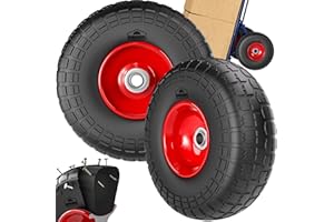 GARDEBRUKŽ 2x Roue de diable increvable pneus pleins PU charge max. 200kg jante acier axe 20mm facile ŕ monter pneu roue de rechange chariot transport