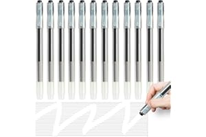 Ezigoo 12Pcs Erasable Pens Black, Eraser Pen Rub Out Pens 0.7mm, Erasable Gel Pens With Eraser that Rub Out for Students, Kids, and Adults Using for School Office Supplies