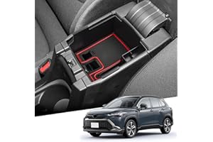 YEE PIN Compatibile con Toyota Corolla Cross 2021-2023 / Corolla Touring Hybrid 2019+ scatola portaoggetti per console centrale, organizer per braccioli, accessori con tappetino antiscivolo