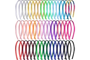 ‎DUUFIN Duufin Pack of 50 Women's Satin Hair Bands for Women and Girls