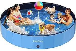 Meowant Hundepool Faltbar, Hundebadewanne, Planschbecken Groß Verdickt PVC, Extra Großer Outdoor-Faltbarer Kinderpool, Tragbare Rutschfestes Hundeplanschbecken, Keine Pumpe Benötigt(305 x 50 cm)