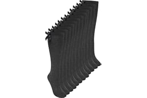 SOCK STACK 6 Pairs Of Girls Bow Knee High Socks, White Grey Black Navy Long School Socks With Ribbons Bows