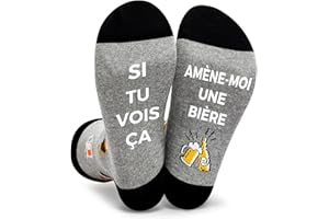 SI TU VOIS ÇA Chaussette Rigolotes Humour Coton Hiver Personnalisé