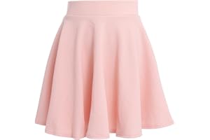 TANZDUNSJE Mini Jupe pour Filles, Taille Extensible, décontractée, évasée, plissée, Unie, Jupe Patineuse