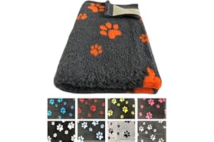 ‎ELROPET elropet Hundematte vetbed für kleine Hunde & große Hunde/Premium 22mm hohe Qualitätsstufe/Hundedecke S/M/L (Dunkelgrau + Pinke Pfote, M 100cm X 80cm)
