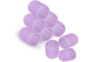 Rollicky Velcro Hair Rollers (Pack of 9) | Self Grip Hair Rollers for Hair Volume | Perfect for Wavy, Voluminous Curls | Voluminous Waves Made Easy | 48mm | Heatless Rollers Curlers