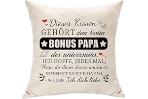 Hasodeo Original Bonus Papa Geschenk - Stiefvater Besten Der Universums Kissenbezug Dekoration - Zum Geburtstag