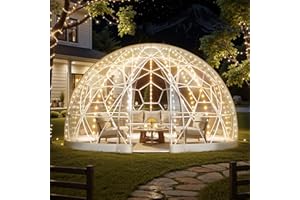 VEVOR Garden Dome Tent, 12 x 7.2 ft Outdoor Clear Bubble Tent for 4-7 Person, Weatherproof Geodesic Dome Greenhouse with Window, PVC Igloo Tents for Backyard Patios Camping Party Wedding
