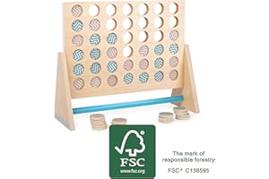 Small Foot Quatre en Une rangée XXL Active, en Bois, certifié FSC 100% -Classiques de Jeu en géant, 12031, Multicolore