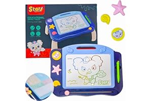 Mauepersu Maltafel Zaubertafel Kinderspiele ab 2 3 4 5 Jahre Geschenk Mädchen Jungen, Bunt Magnetische Zeichenbrett Lernspielzeug ab 2-5 Jahre, Magnettafel Reisegröße Kinder Spielzeug (Blau)