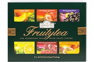 Ahmad Tea Fruitytea Sélection de Sachets de Thés Noir et Vert, 60 Unités